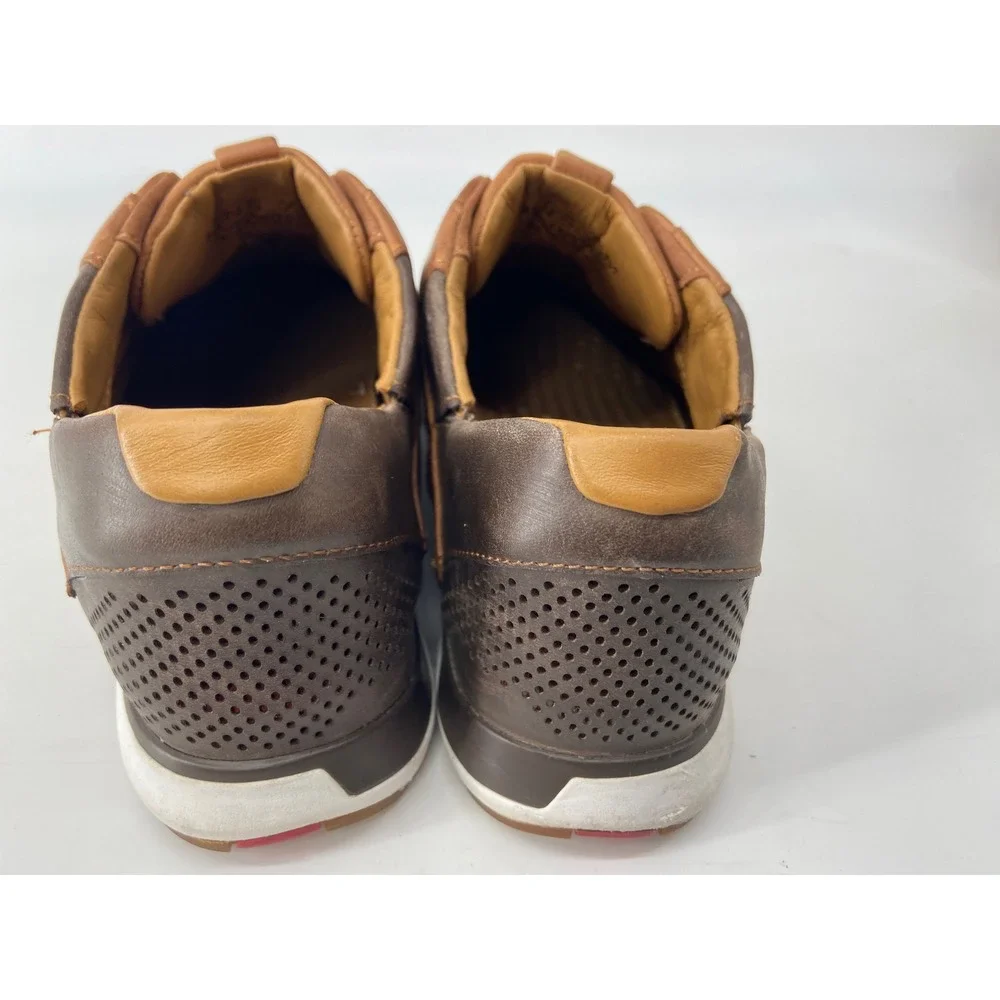 Kizik Boston Sneakers Mens 7.5 Brown Leather Casual Comfort Hands Free